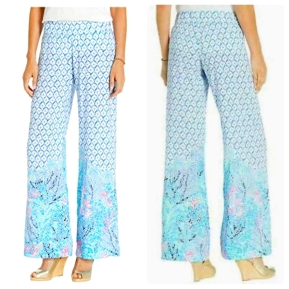 New Lilly Pulitzer Bal Harbour Palazzo Multi Sea La Vie - Picture 1 of 9